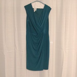 Deep Teal Draped cocktail dress. Not a wrap dress.